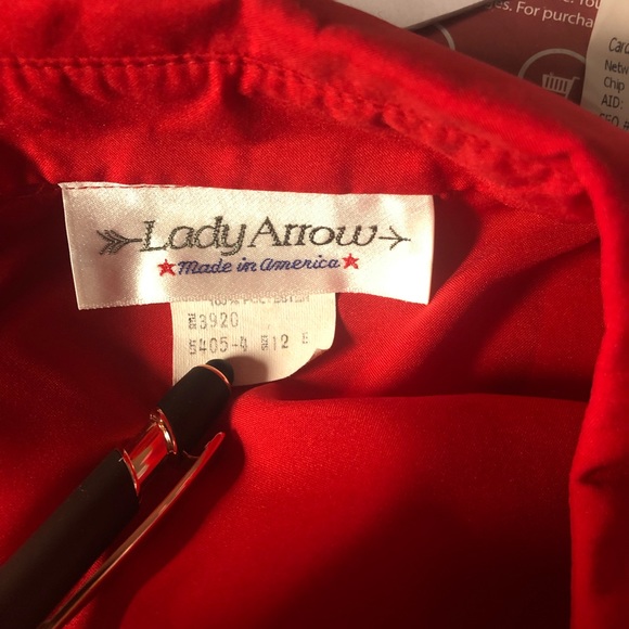 Vintage Lady Arrow Red Secretary Top Sz 12 Small - Picture 7 of 7